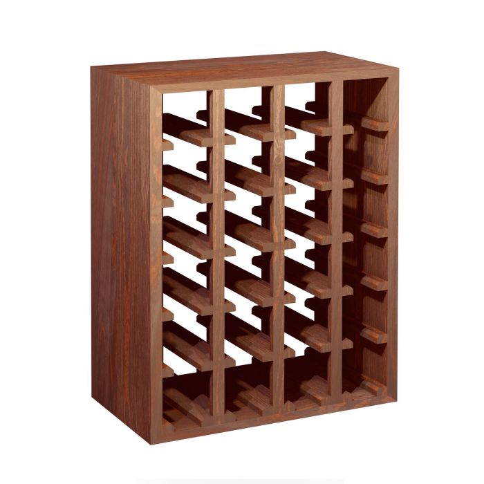 Portabottiglie 60 cm, modulo QUADRI stretto, legno tinto marrone