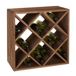 Portabottiglie vino 60 cm, modulo a rombo, marrone